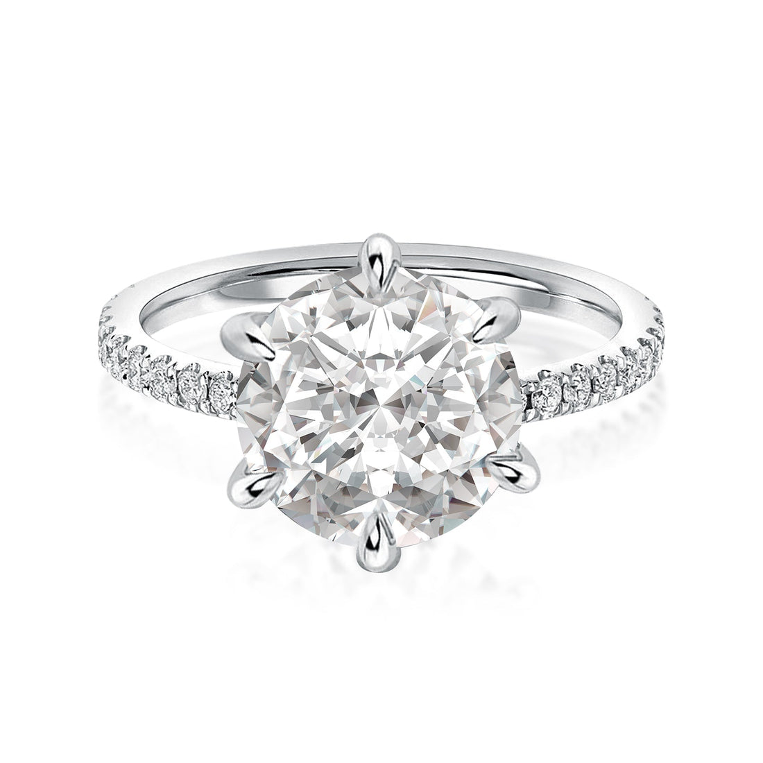 Rodiffy Moissanite 3.0 Ct Round Cut 6 Prong Promise Rings For Women 