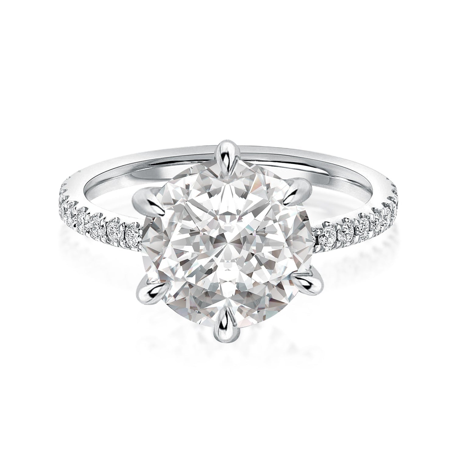 Rodiffy Moissanite 3.0 Ct Round Cut 6 Prong Promise Rings For Women