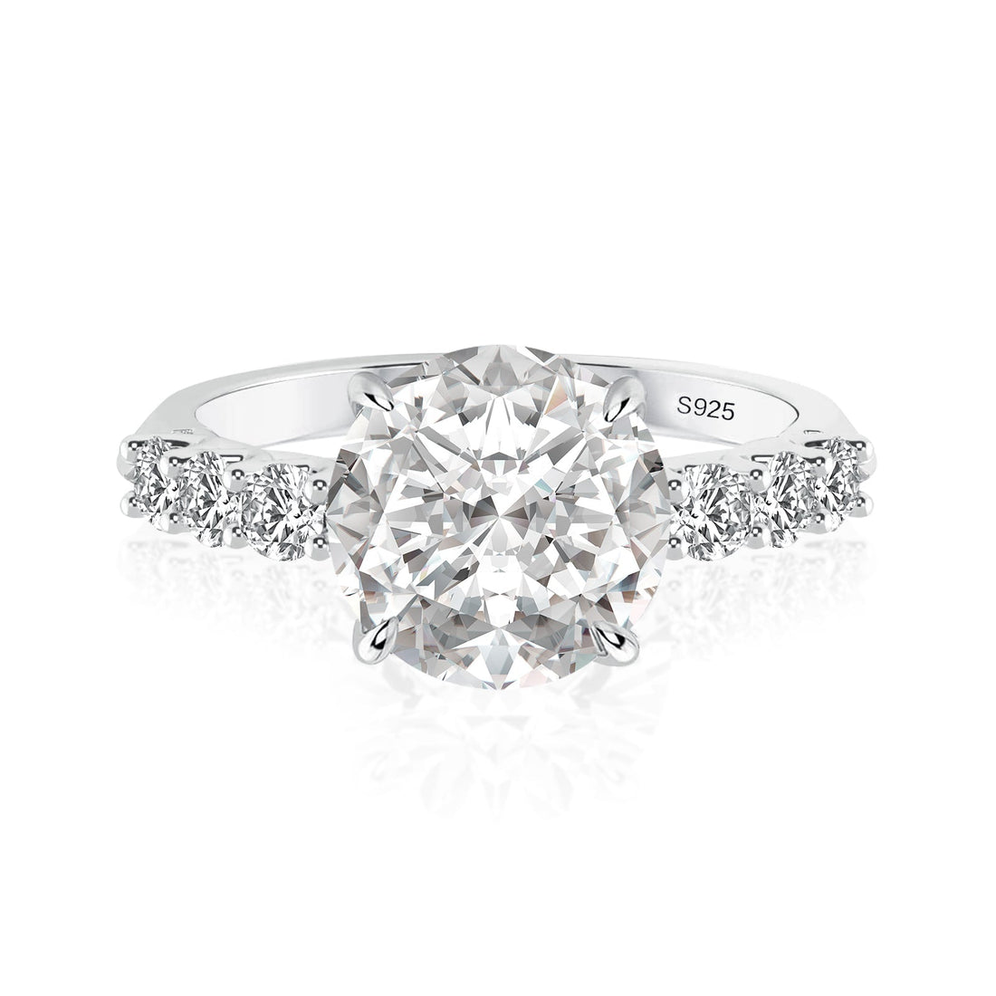 Rodiffy Moissanite 4.0 Ct Round White Gold Engagement Ring 