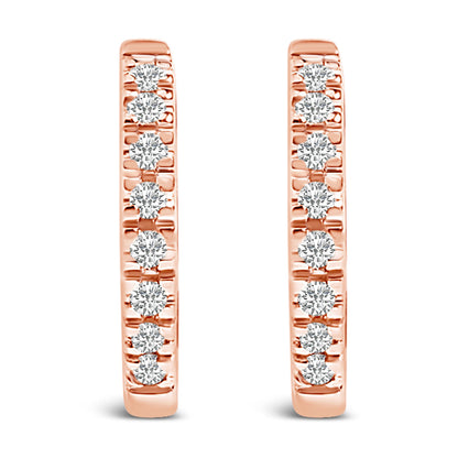 14K Rose Gold 1/5 CTW Diamond Huggie Hoop Earrings by Bids.com