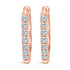 10K Rose Gold 1/4 Cttw Diamond Double Sided Huggie Hoop Earrings by Bids.com