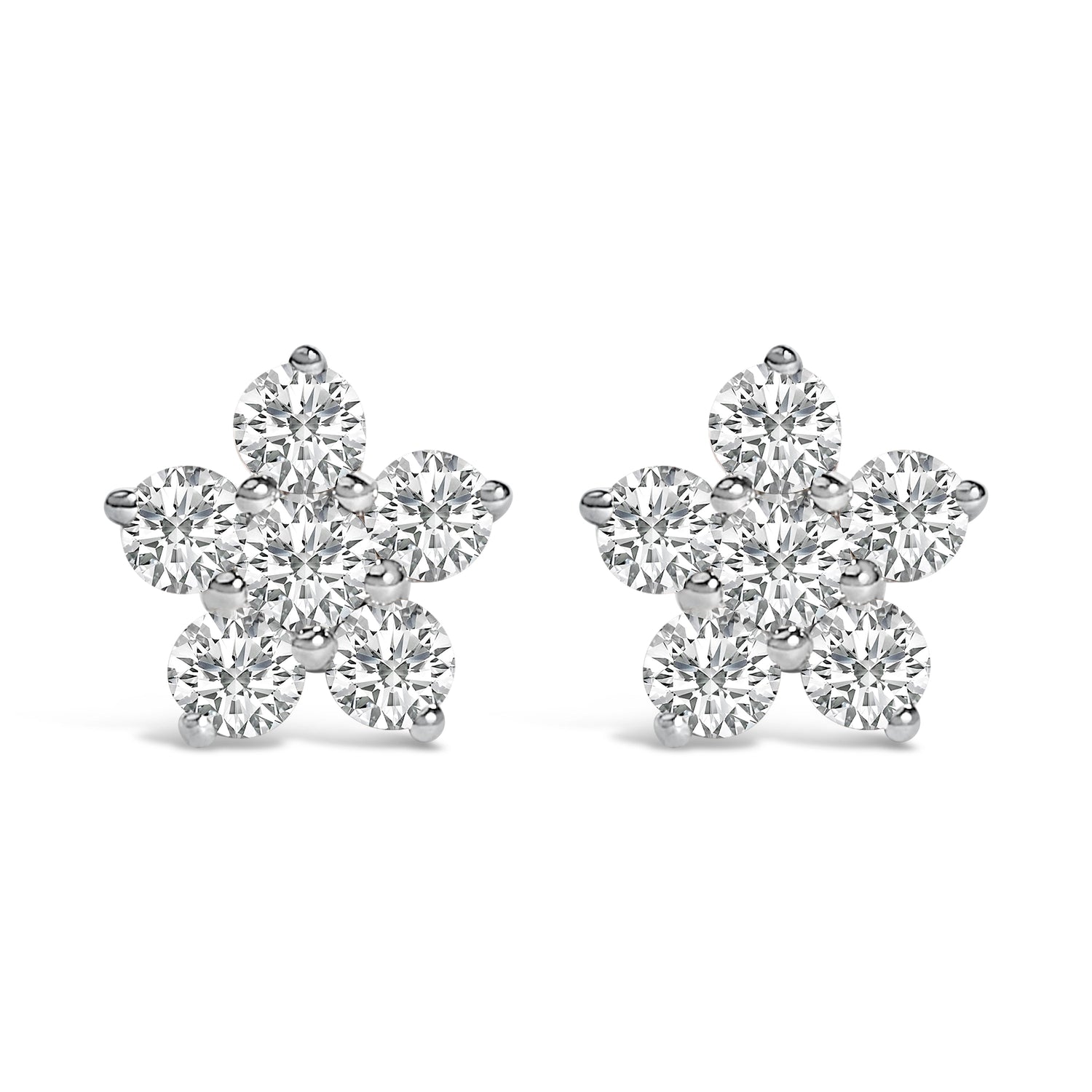 10K White Gold 1/2 Cttw Lab Grown Diamond Star Stud Earrings by Bids.com