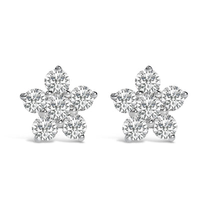10K White Gold 1/2 Cttw Lab Grown Diamond Star Stud Earrings by Bids.com