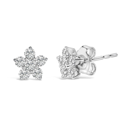 10K White Gold 1/2 Cttw Lab Grown Diamond Star Stud Earrings by Bids.com