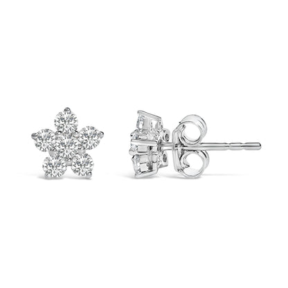 10K White Gold 1/2 Cttw Lab Grown Diamond Star Stud Earrings by Bids.com
