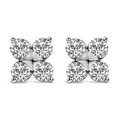10K White Gold 1/2 Cttw Lab Grown Diamond Snowflake Stud Earrings by Bids.com