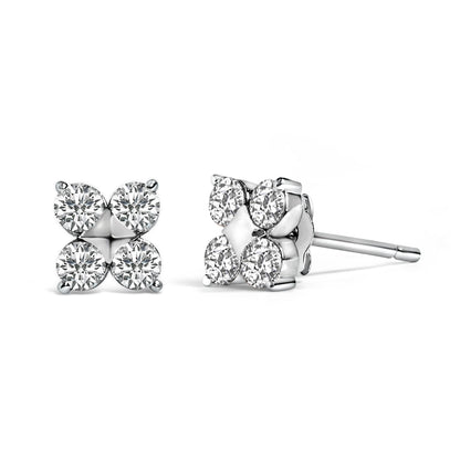 10K White Gold 1/2 Cttw Lab Grown Diamond Snowflake Stud Earrings by Bids.com