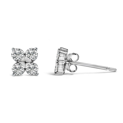 10K White Gold 1/2 Cttw Lab Grown Diamond Snowflake Stud Earrings by Bids.com