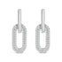 10K White Gold 1/2 Cttw Lab Grown Diamond Dangling Paperclip Drop Earrings by Bids.com