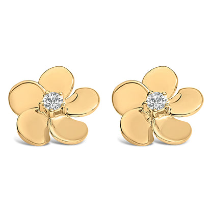 10K White Gold 1/3 Cttw Lab Grown Diamond Flower Petal Stud Earrings by Bids.com