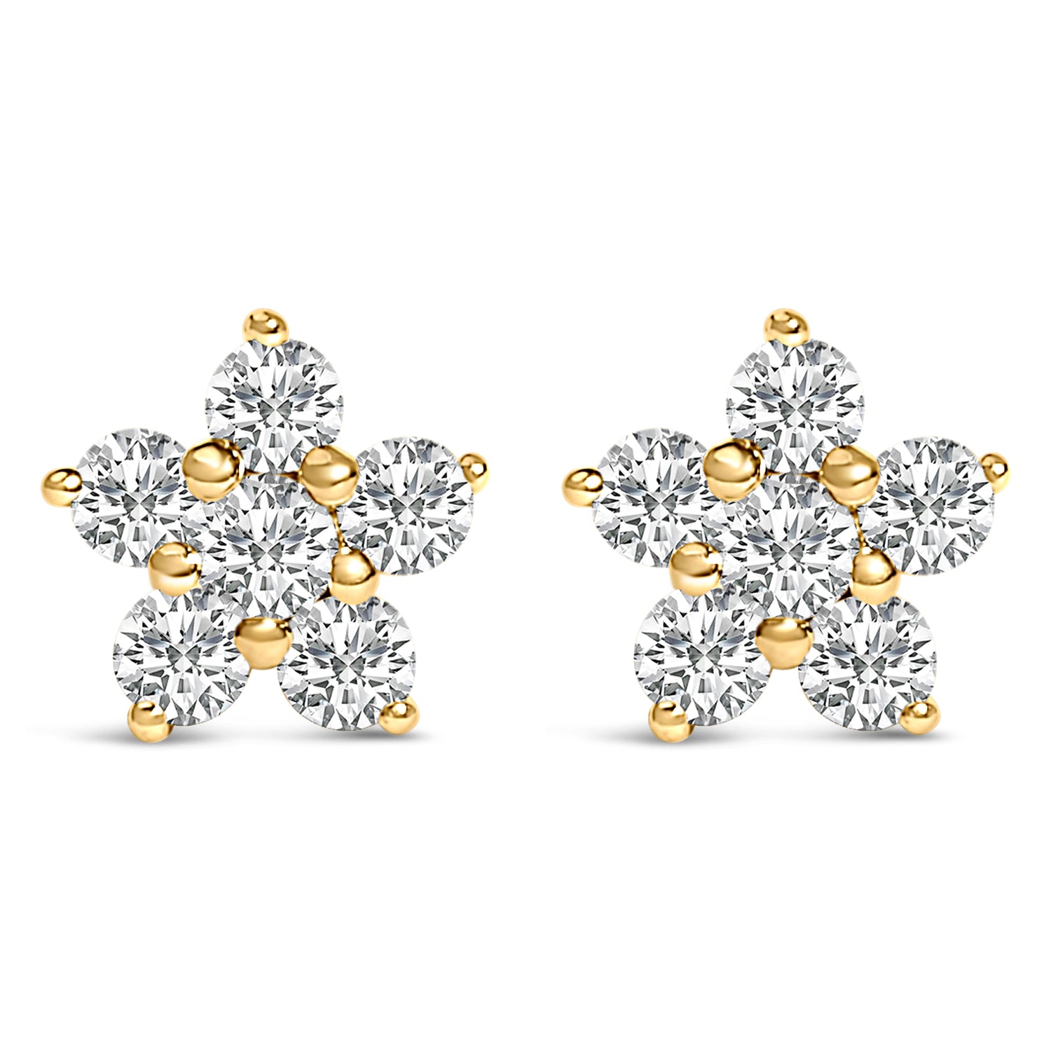 10K White Gold 1/2 Cttw Lab Grown Diamond Star Stud Earrings by Bids.com
