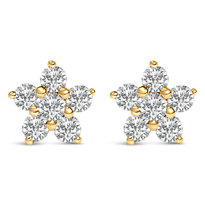 10K White Gold 1/2 Cttw Lab Grown Diamond Star Stud Earrings by Bids.com