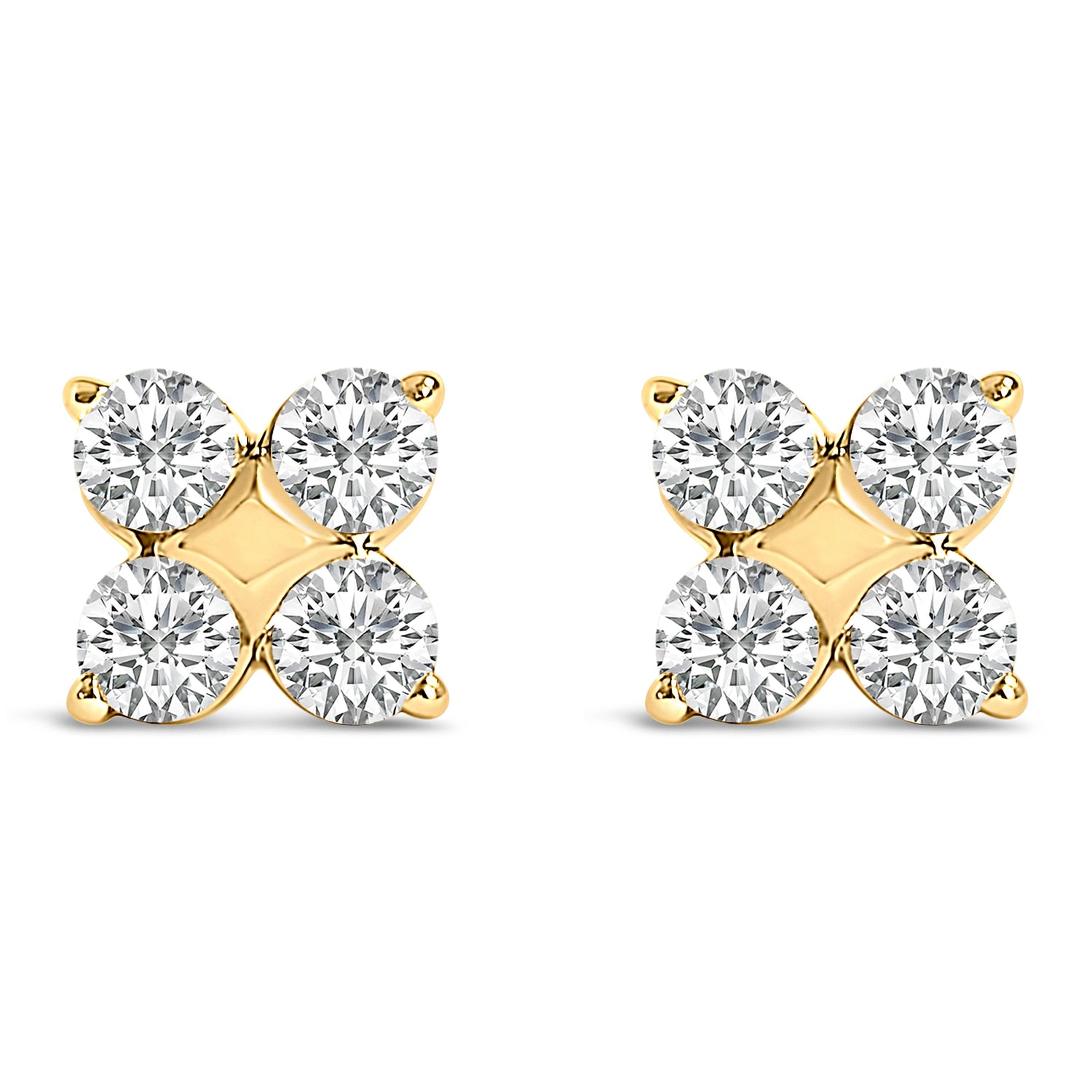 10K White Gold 1/2 Cttw Lab Grown Diamond Snowflake Stud Earrings by Bids.com
