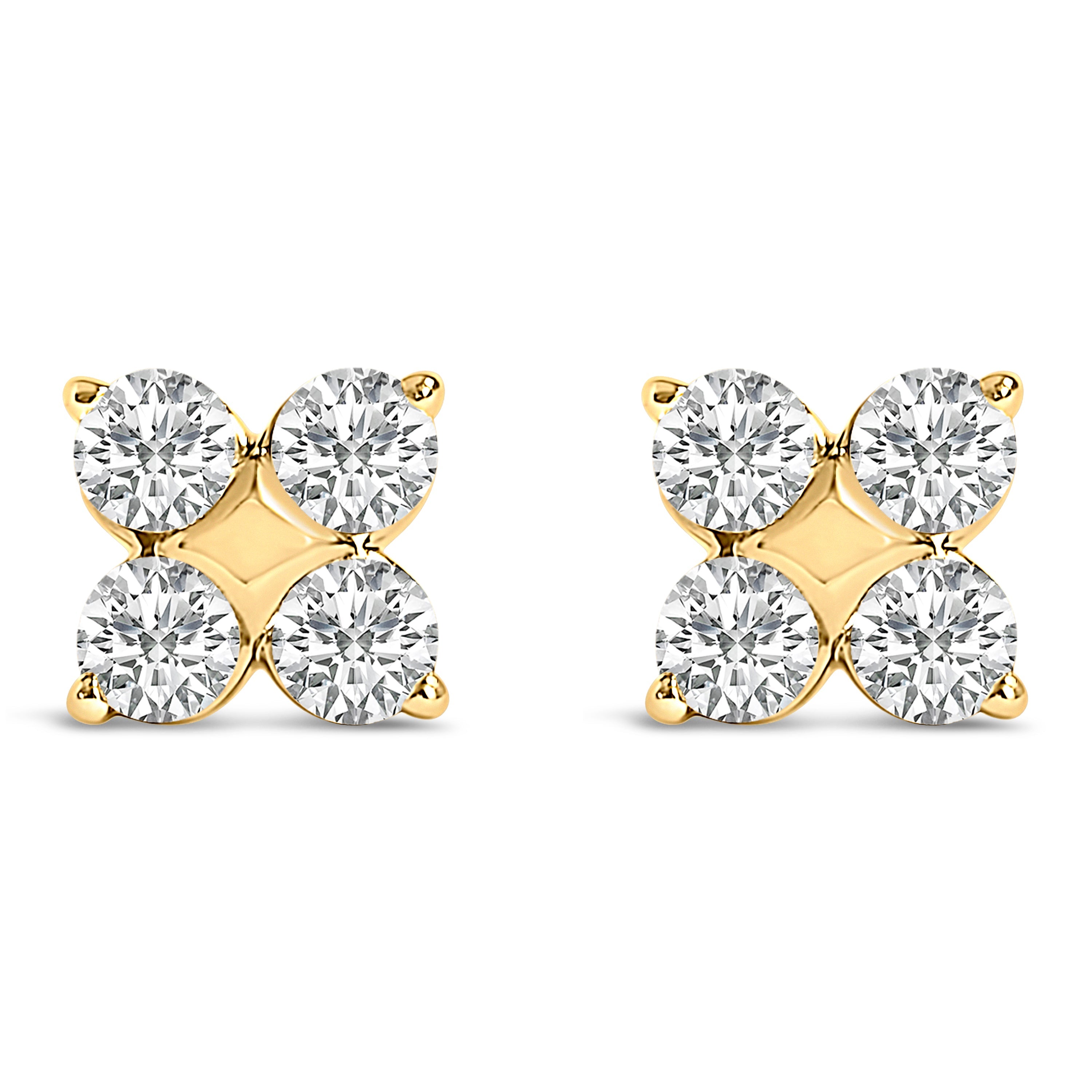 10K White Gold 1/2 Cttw Lab Grown Diamond Snowflake Stud Earrings by Bids.com