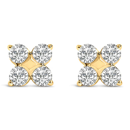 10K White Gold 1/2 Cttw Lab Grown Diamond Snowflake Stud Earrings by Bids.com