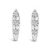 10K White Gold 1/5 Cttw Lab Grown Diamond Three Stone Huggie Hoop Earrings by Bids.com