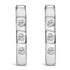 10K White Gold 1/10 Cttw Three Stone Lab Grown Diamond Oval Huggies Hoop Earrings by Bids.com