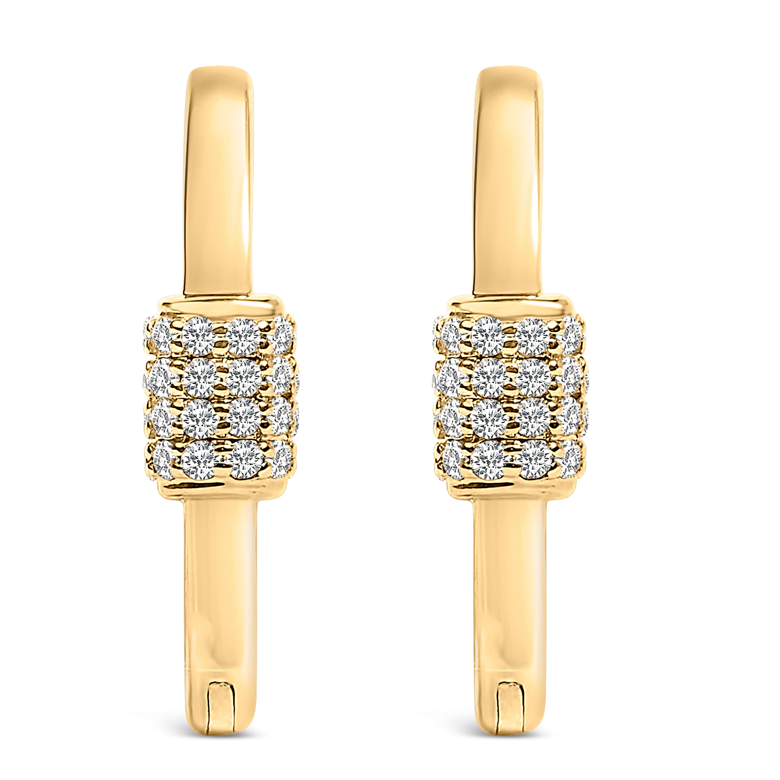 10K White Gold 3/8 Cttw Lab Grown Diamond Heart Shaped Huggie Hoop Earrings by Bids.com