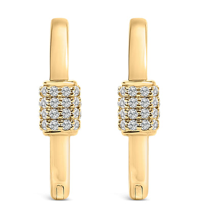 10K White Gold 3/8 Cttw Lab Grown Diamond Heart Shaped Huggie Hoop Earrings by Bids.com