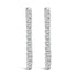 14K White Gold 1.0 Cttw Oval Lab Grown Diamond Hoop Earrings by Bids.com