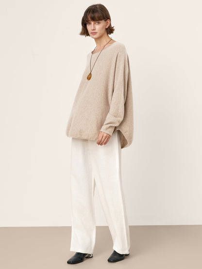 100% Mongolian Cashmere Hand-Finished Rolled Edge Knit Top AMARA  DestGlow