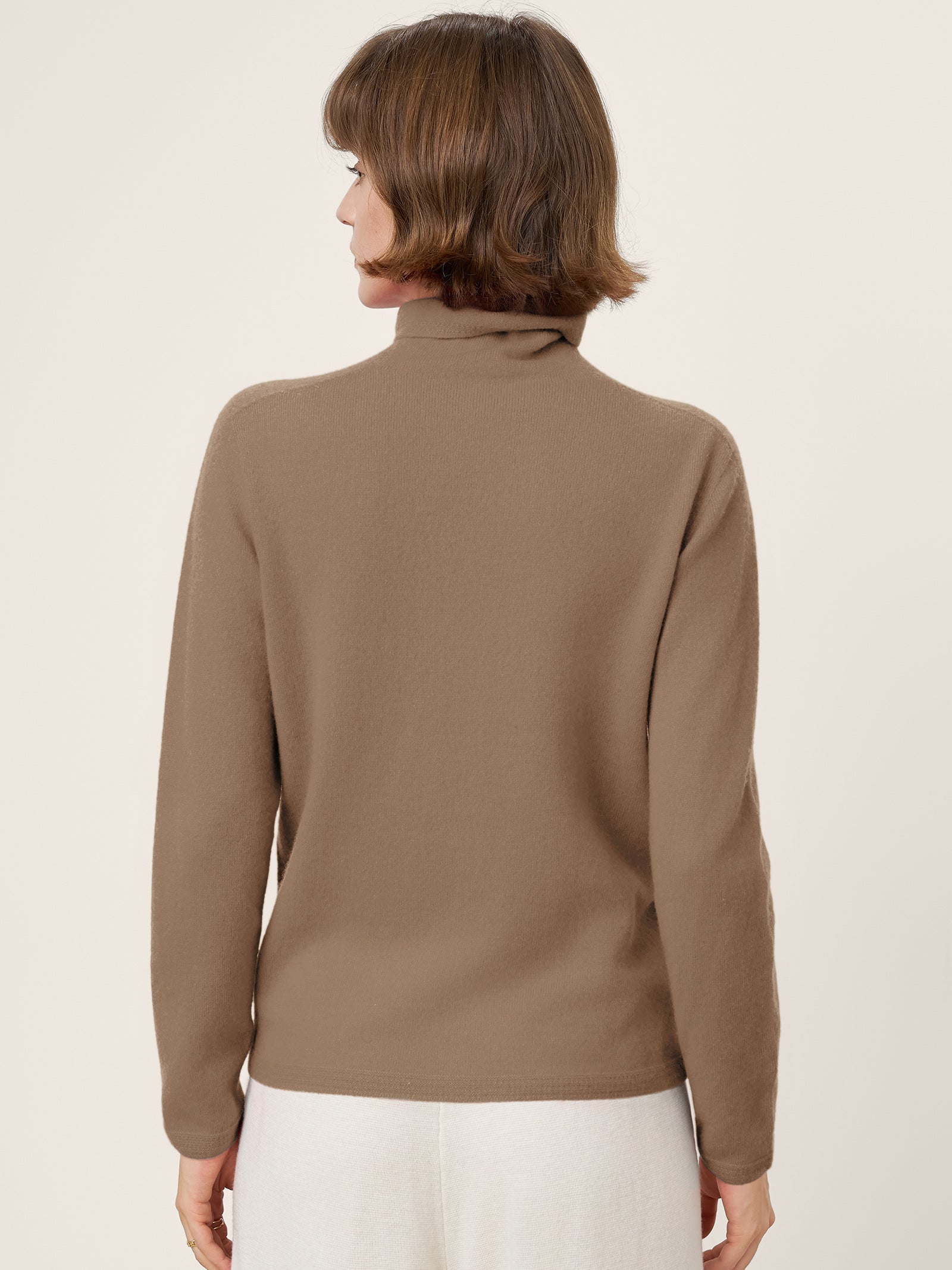Premium Cashmere Blend Hand-Finished Seamless Turtleneck Knit Top TOVE by LINTICO