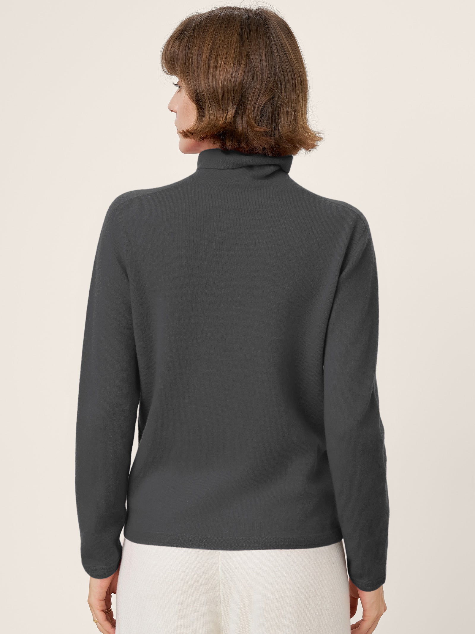 Premium Cashmere Blend Hand-Finished Seamless Turtleneck Knit Top TOVE by LINTICO