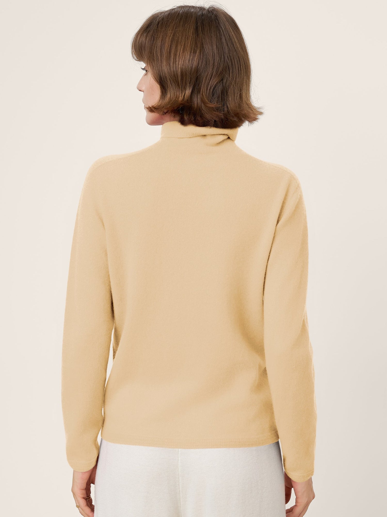 Premium Cashmere Blend Hand-Finished Seamless Turtleneck Knit Top TOVE by LINTICO