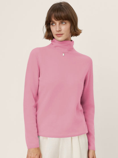 Premium Cashmere Blend Hand-Finished Seamless Turtleneck Knit Top TOVE by LINTICO
