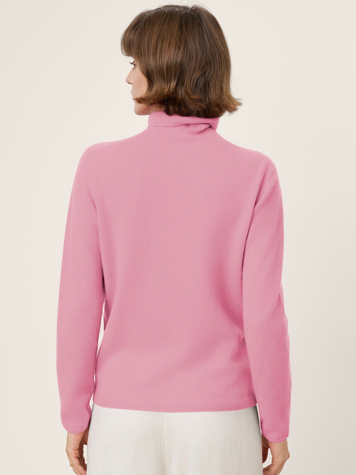 Premium Cashmere Blend Hand-Finished Seamless Turtleneck Knit Top TOVE by LINTICO