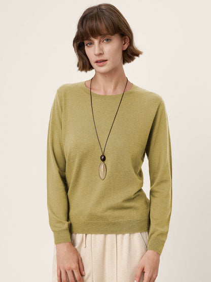 100% Extra-Fine Merino Wool Essential Crew Neck Knit Sweater BRIDGET by LINTICO