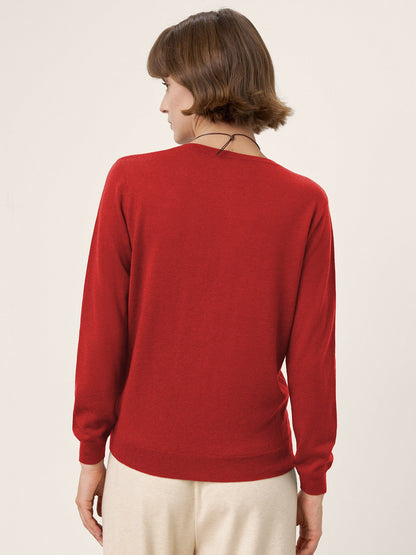 100% Extra-Fine Merino Wool Essential Crew Neck Knit Sweater BRIDGET by LINTICO