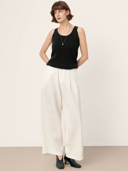 100% Mongolian Cashmere Versatile Crew Neck Tank Top VIVIANA by LINTICO