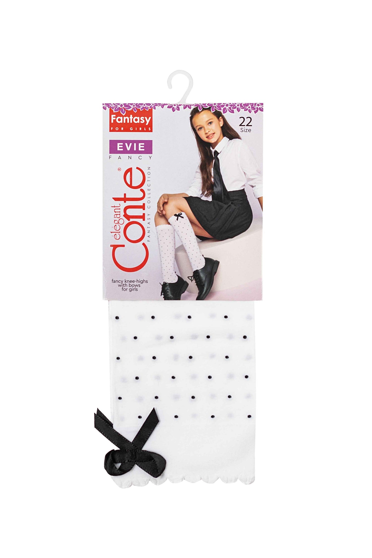 Conte Knee-Highs for girls Evie 50 Den - Decorative Bow