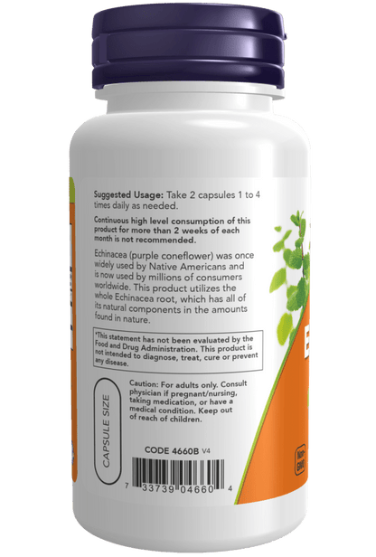 Echinacea 400 mg Veg Capsules by Country Life Natural Foods