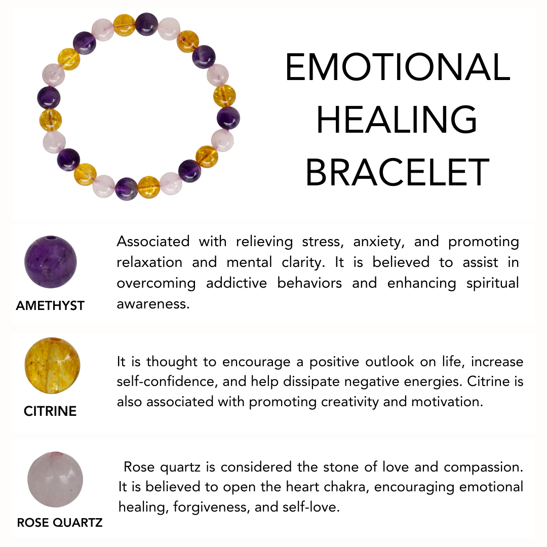 Promoting EMOTIONAL HEALING Bracelet Crystal Bracelet (Protection and Vitality)  DestGlow