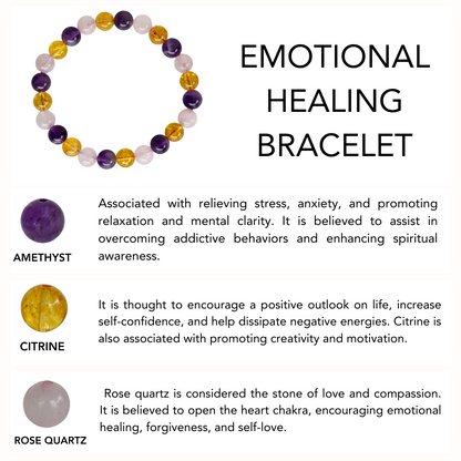 Promoting EMOTIONAL HEALING Bracelet Crystal Bracelet (Protection and Vitality)  DestGlow