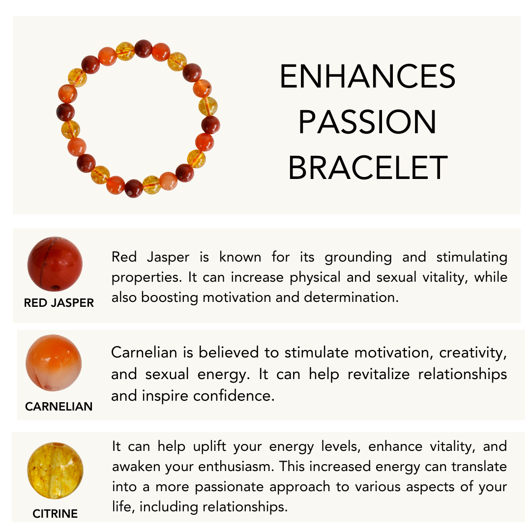 Enhances PASSION Crystal Bracelet (Joy, Creativity, Confidence)  DestGlow