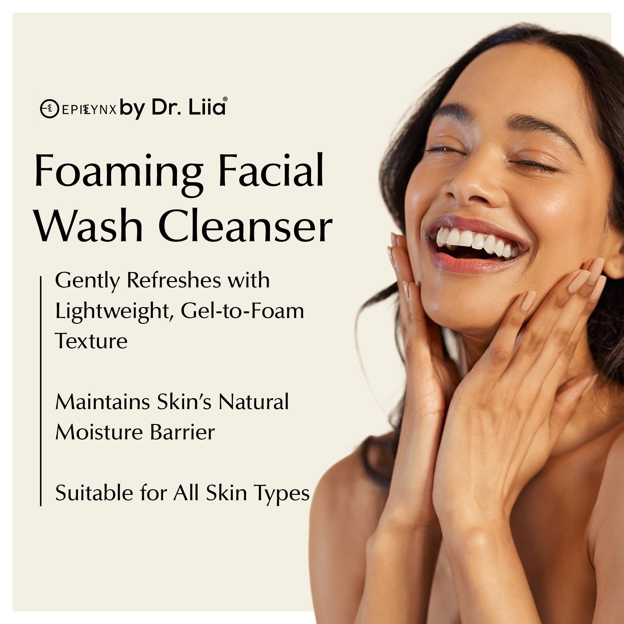 Gentle Foaming Facial Cleanser – Aloe, Apple &amp; Ashwagandha for All Skin Types by EpiLynx
