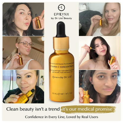 Brightening Vitamin C Glow Serum for Sensitive &amp; Dry Skin – Vegan, Gluten-Free, Anti-Aging, Fragrance-Free by EpiLynx