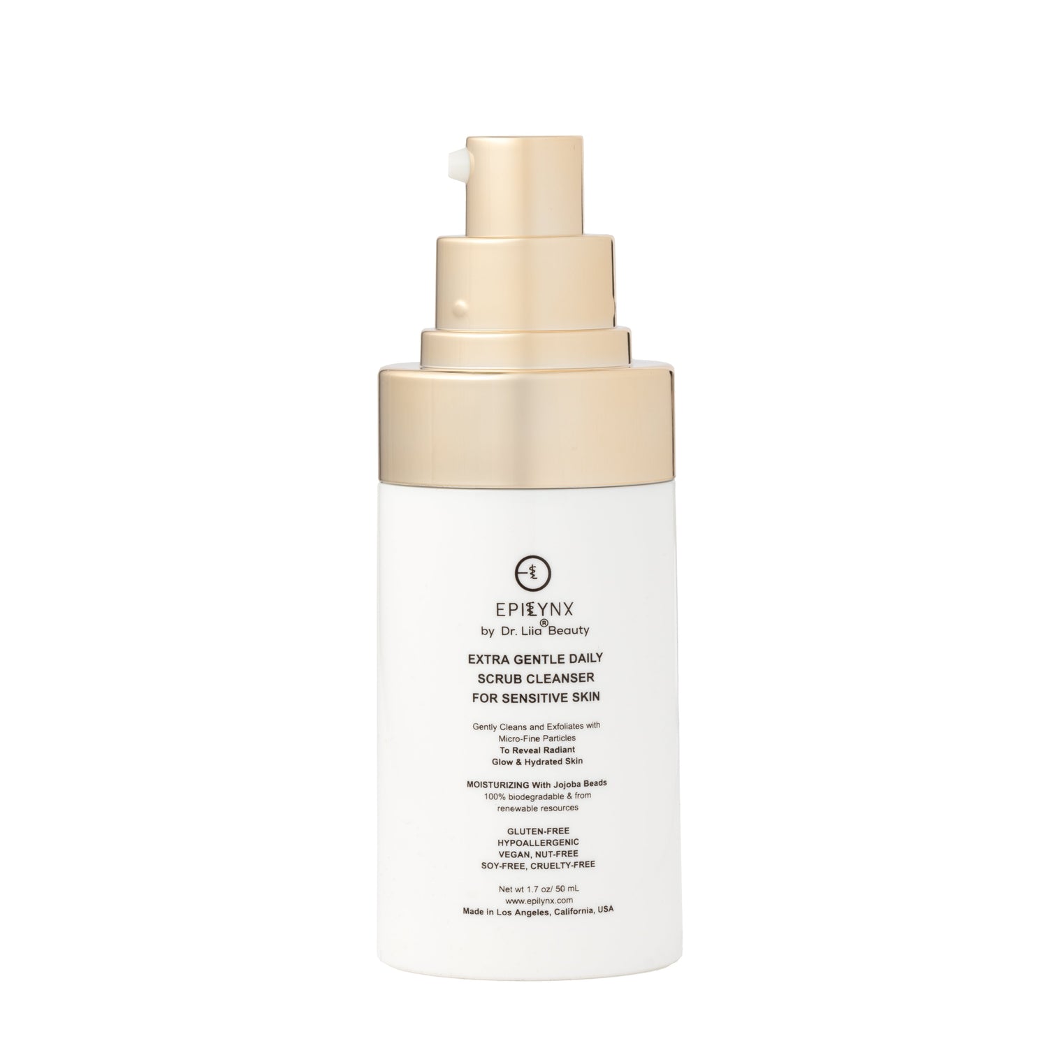 Gentle Exfoliating Face Scrub – Hyaluronic Acid, Aloe Vera &amp; Biodegradable Jojoba Beads by EpiLynx