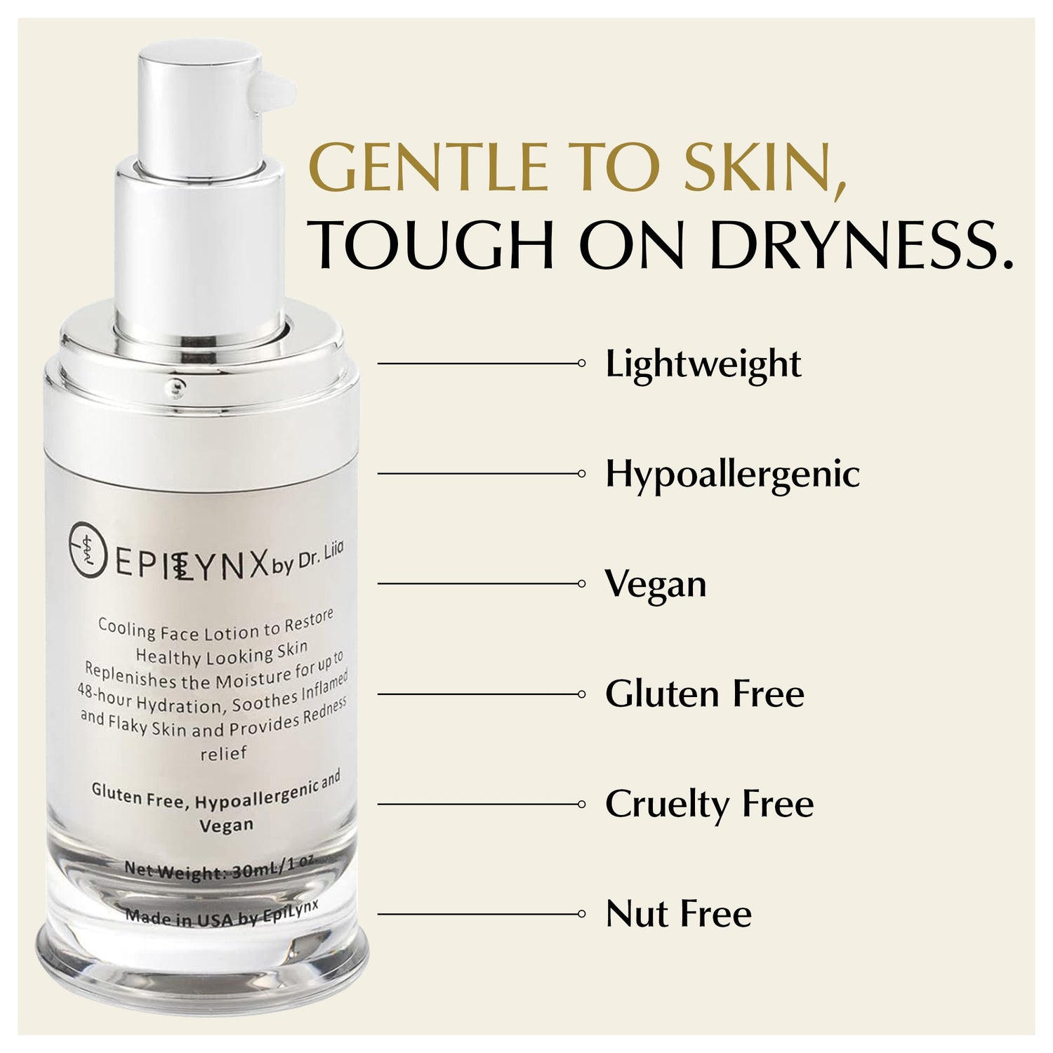 Lightweight Face Moisturizer for Sensitive &amp; Dry Skin – Calming &amp; Hydrating by EpiLynx