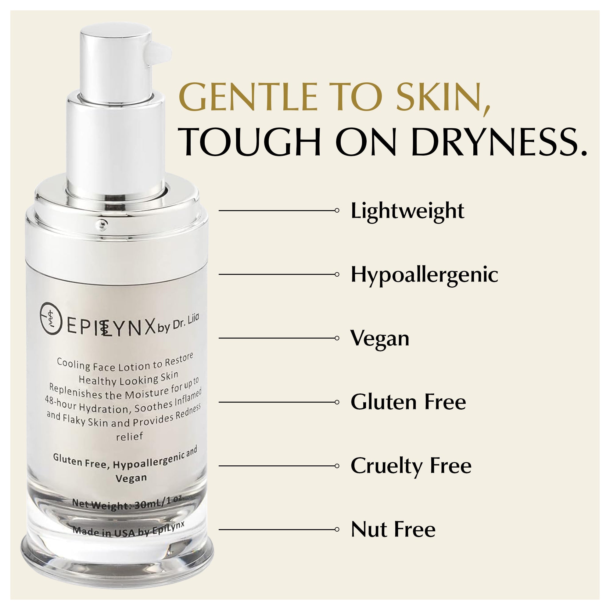 Lightweight Face Moisturizer for Sensitive &amp; Dry Skin – Calming &amp; Hydrating by EpiLynx