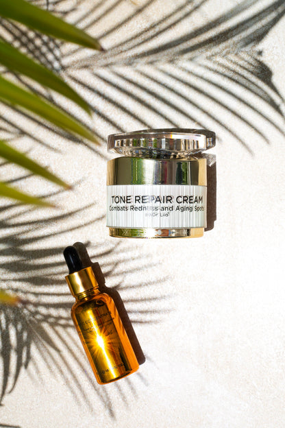 Brightening Vitamin C &amp; Tone Repair Cream Set – Vegan, Gluten-Free Dark Spot &amp; Hyperpigmentation Duo by EpiLynx