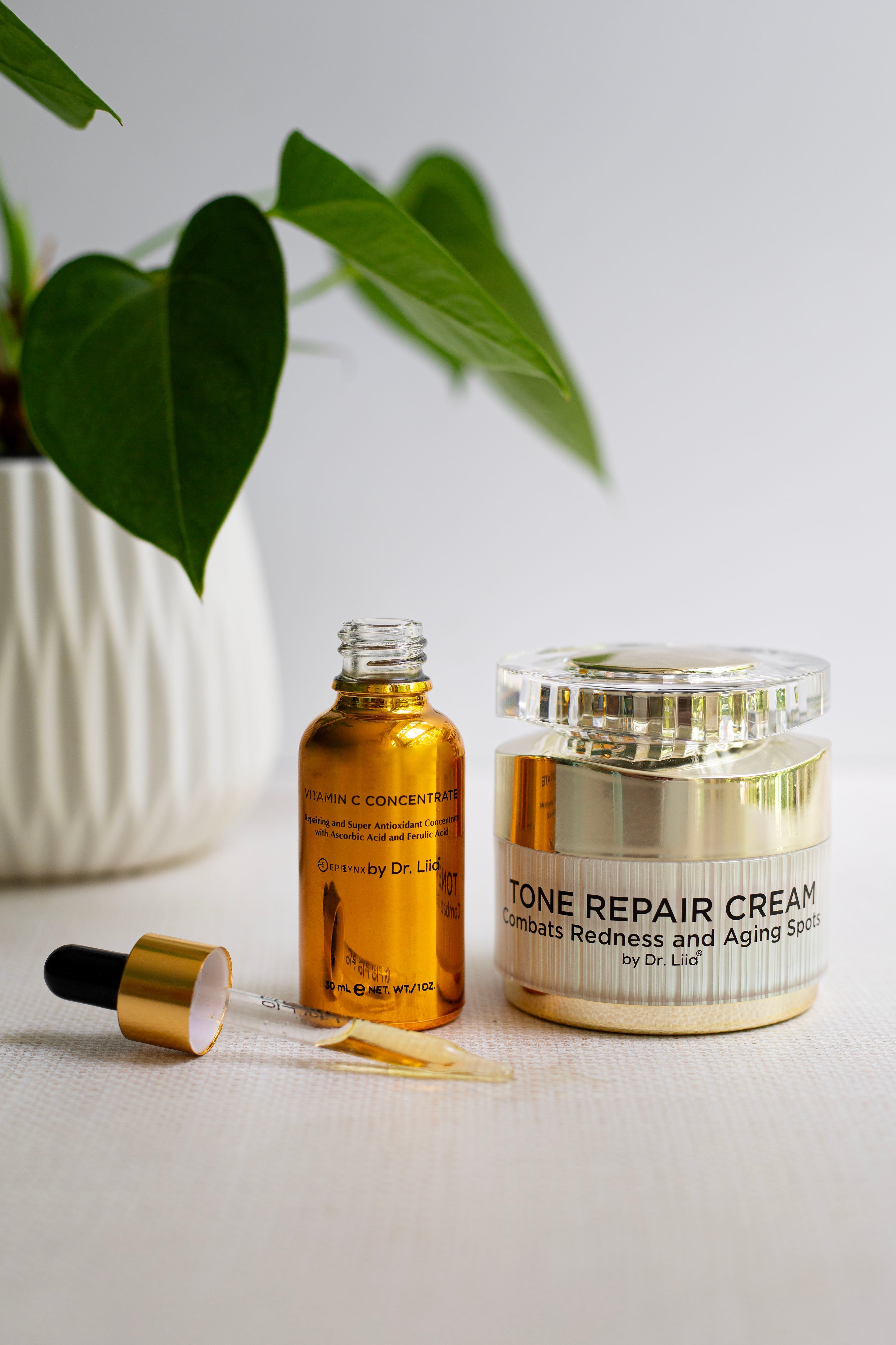 Brightening Vitamin C &amp; Tone Repair Cream Set – Vegan, Gluten-Free Dark Spot &amp; Hyperpigmentation Duo by EpiLynx
