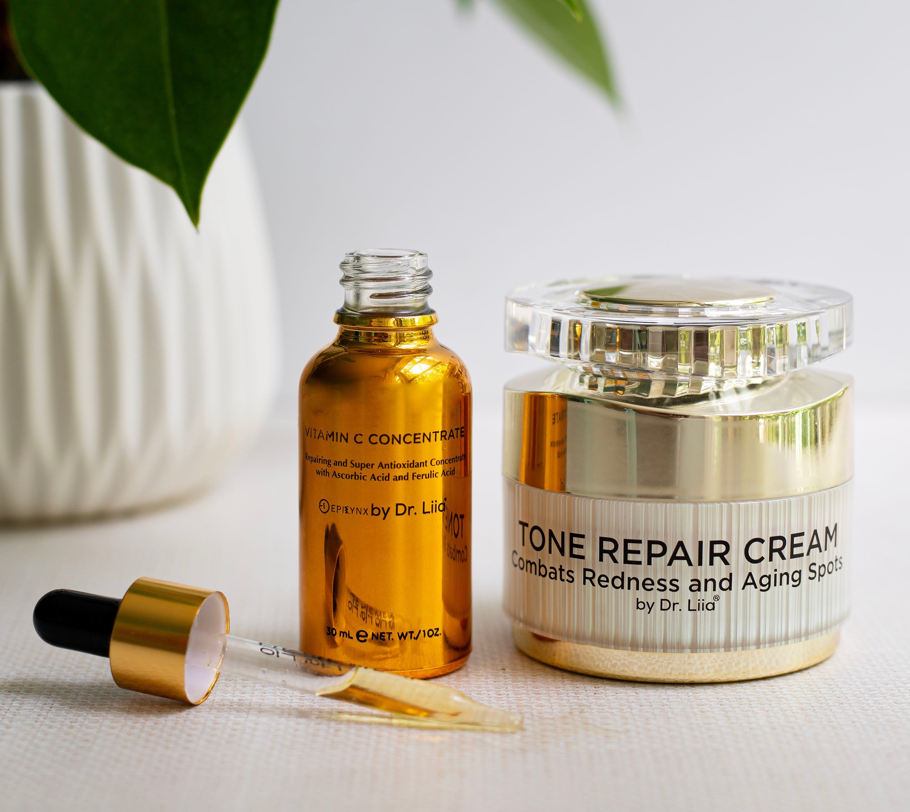 Brightening Vitamin C &amp; Tone Repair Cream Set – Vegan, Gluten-Free Dark Spot &amp; Hyperpigmentation Duo by EpiLynx