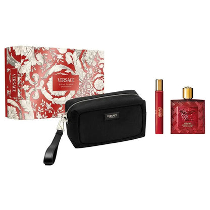 Eros Flame By Versace For Men 3Pcs Set EDP Spray by perfumesandrea