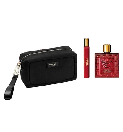 Eros Flame By Versace For Men 3Pcs Set EDP Spray by perfumesandrea