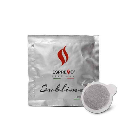Espresso brand, Coffee, Ground, Compostable, ESE Compatible, Capsules, Pods, Machines SUBLIME E.S.E. Pods, 100 COUNT
