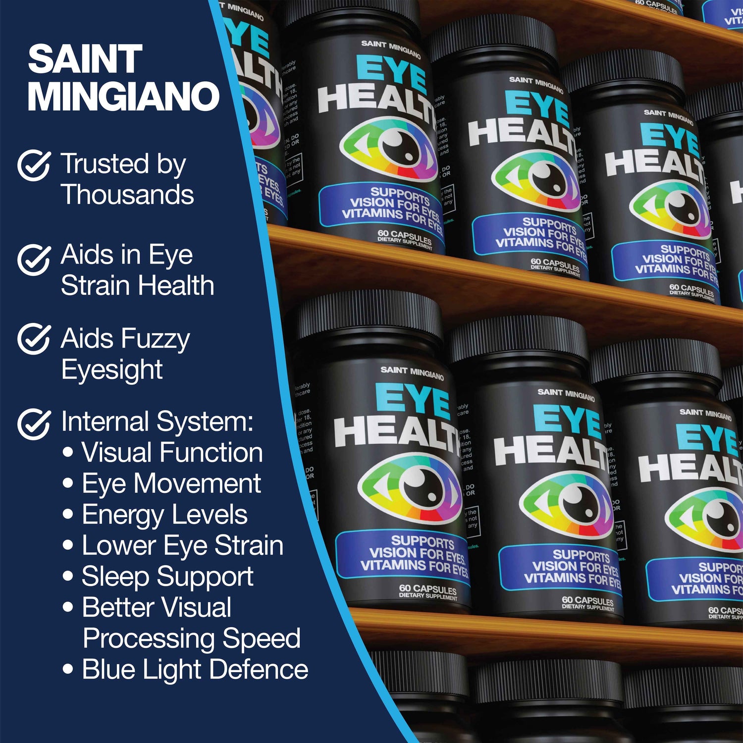 Eye Health &amp; Vision Vitamins Supplement 60 Capsules